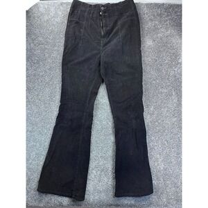 We‎ The Free Black Corduroy Flare Womens Pants Size 32 With Button Closure